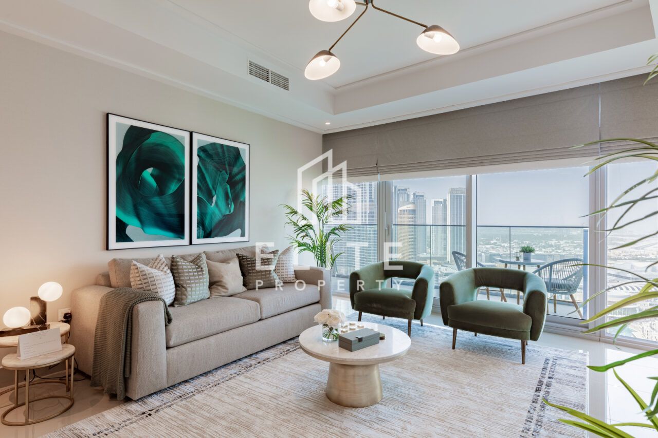 Furnished 3BR +Maid, High Floor, Burj Khalifa View