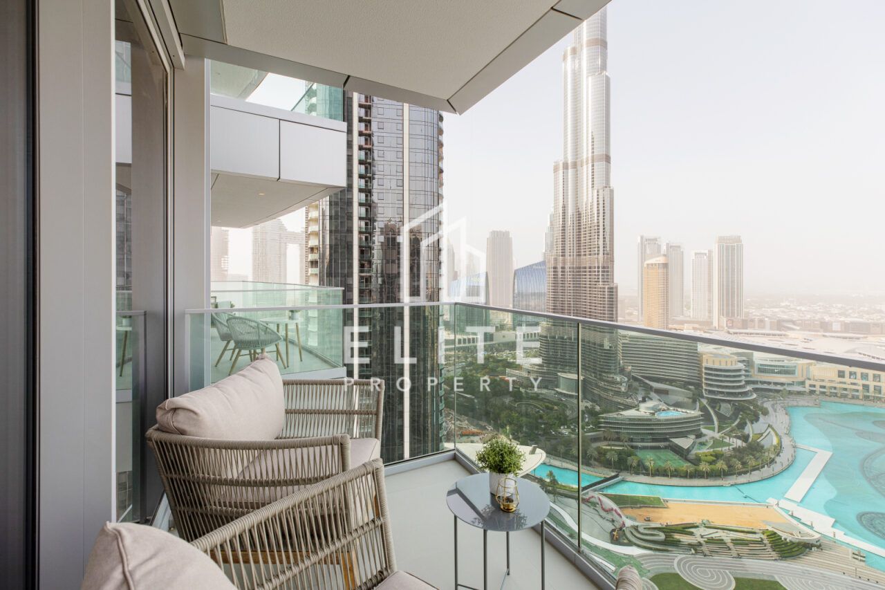 Furnished 3BR +Maid, High Floor, Burj Khalifa View