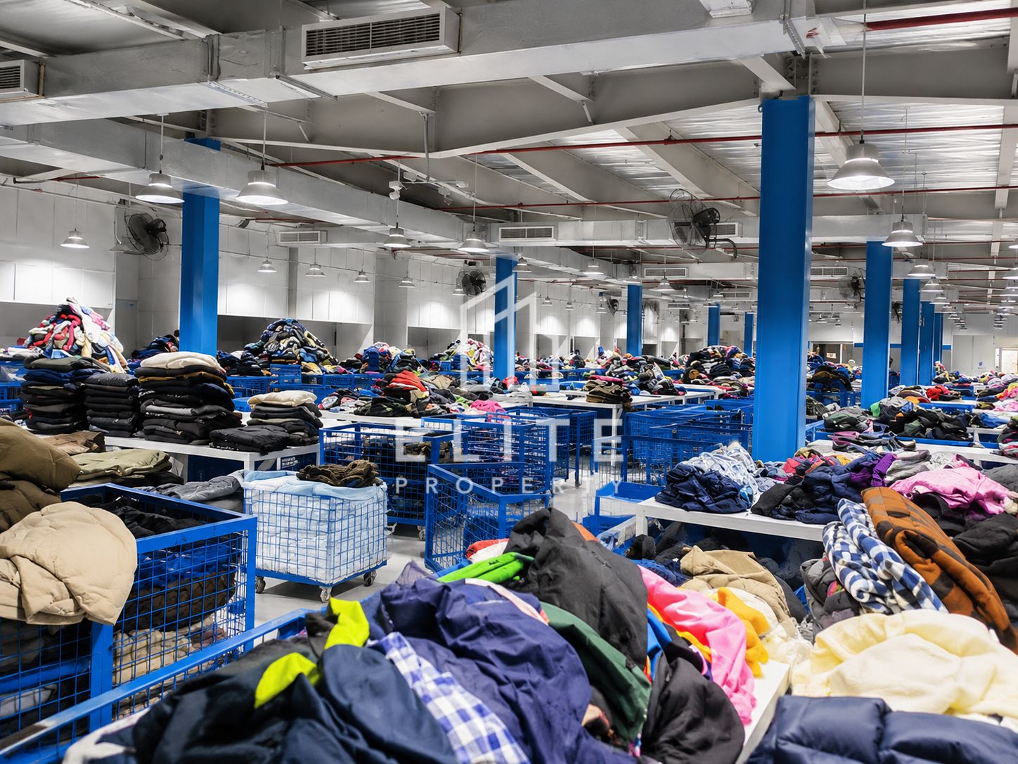 Fully operational 2nd-hand clothing factory for export business model. Selling at AED 28,000,000 or vacant without current business model excl. installed machinery & equipment for sale at AED 25,000,000 for different business models.