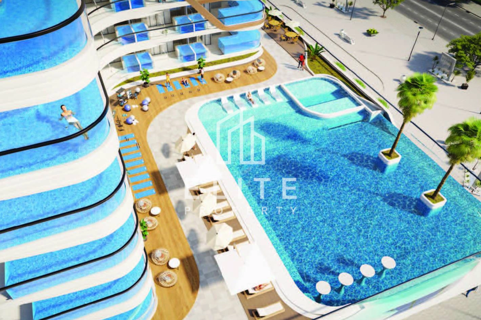 Luxurious Apartment with Swimming Pool in Balcony