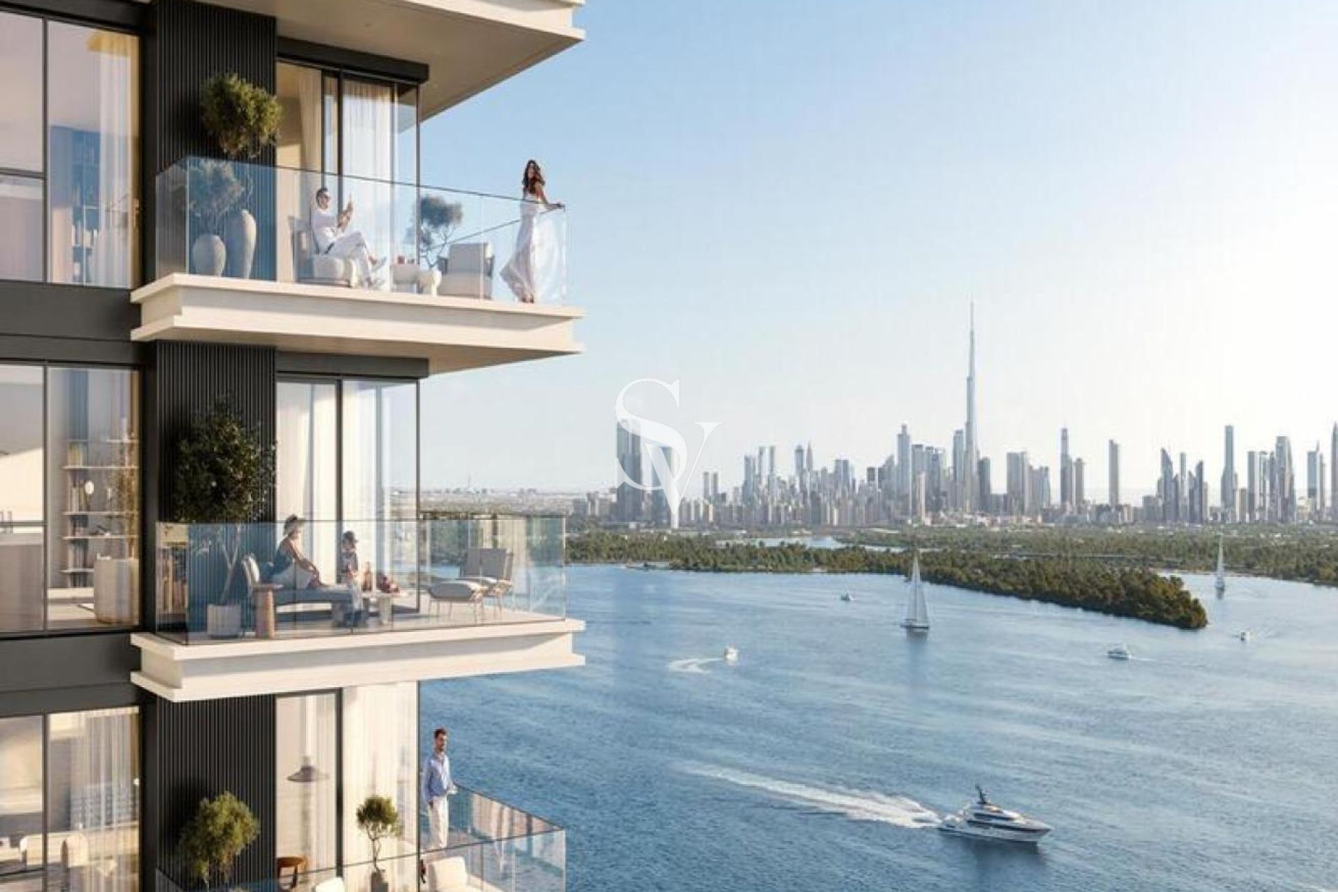 Water Canal and Dubai Skyline View | Urban Living
